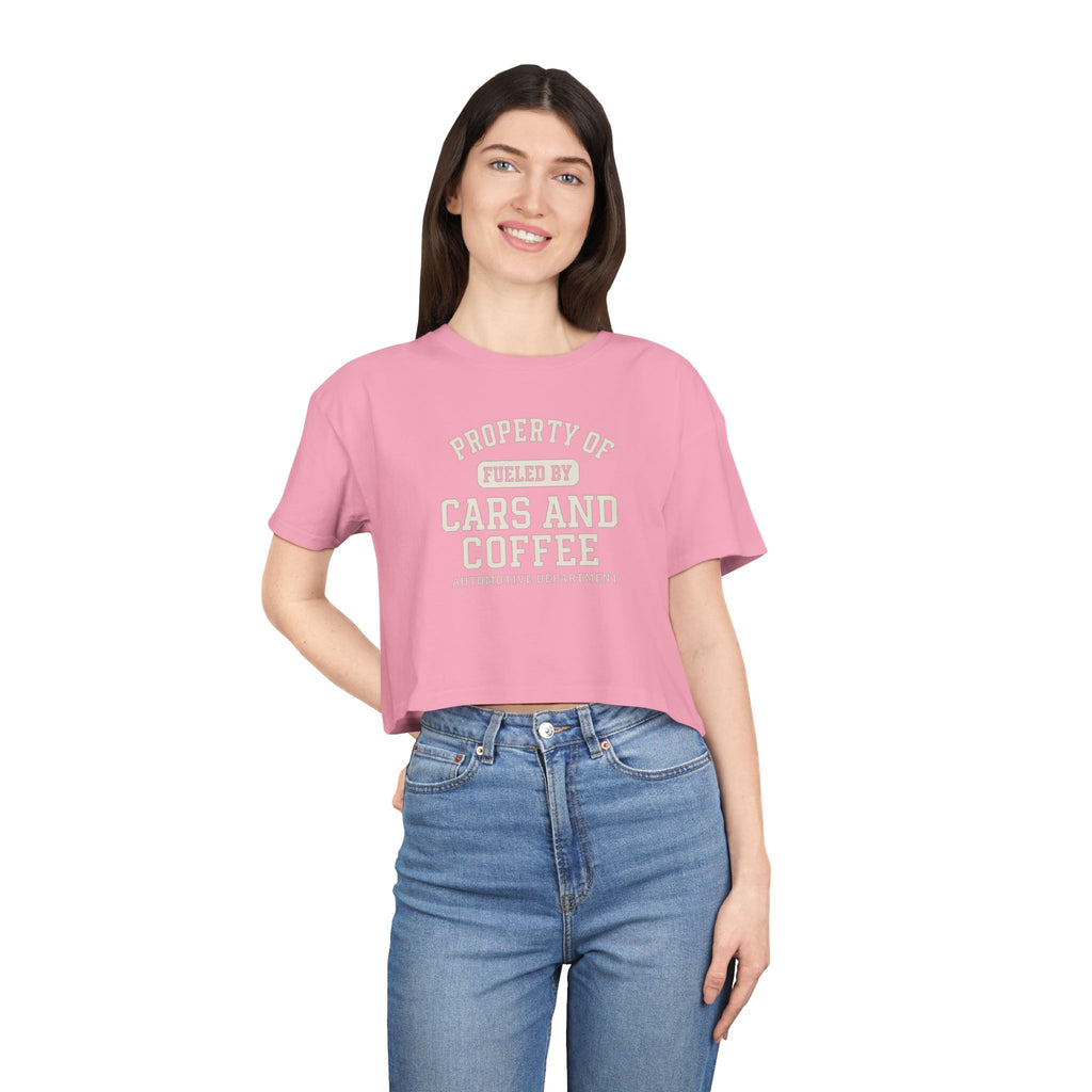 Crop Tee Fueled by Cars and Coffee T-Shirt for Enthusiasts