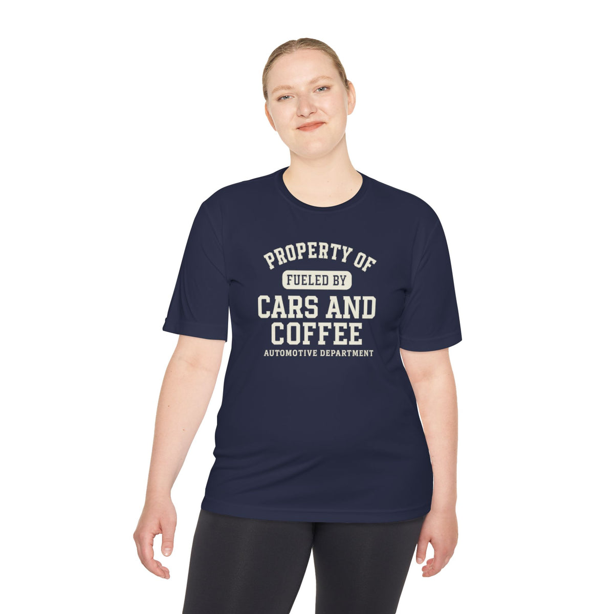 Moisture Wicking Tee - Property of Fueled by Cars and Coffee for Enthusiasts