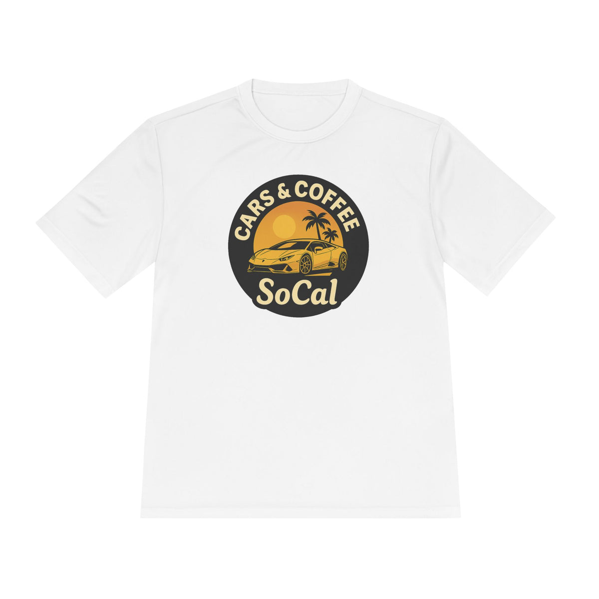 Moisture Wicking Tee SoCal Cars and Coffee Southern California Inspired Apparel