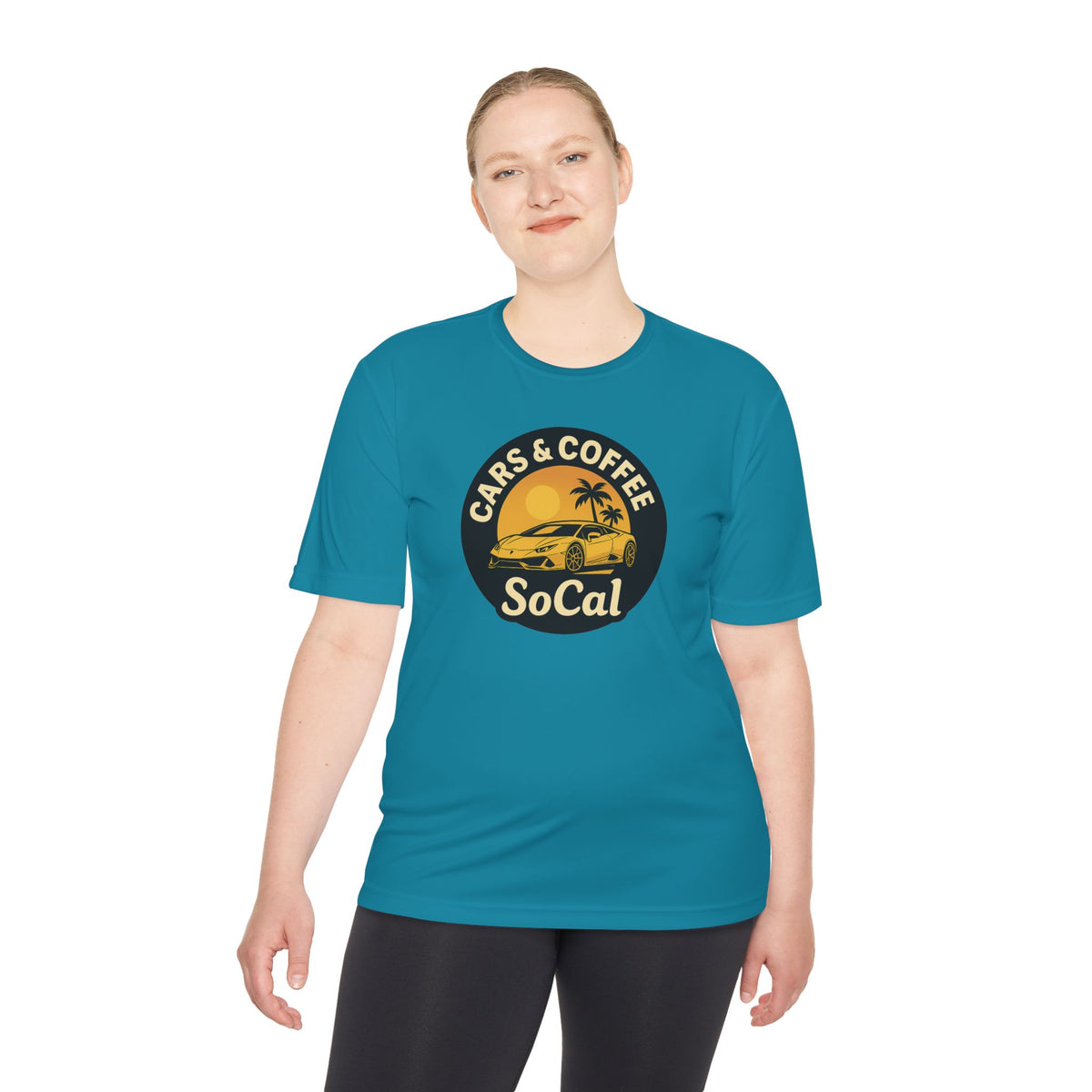 Moisture Wicking Tee SoCal Cars and Coffee Southern California Inspired Apparel