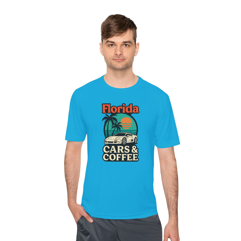 Moisture Wicking Tee Florida Cars and Coffee Lifestyle Apparel
