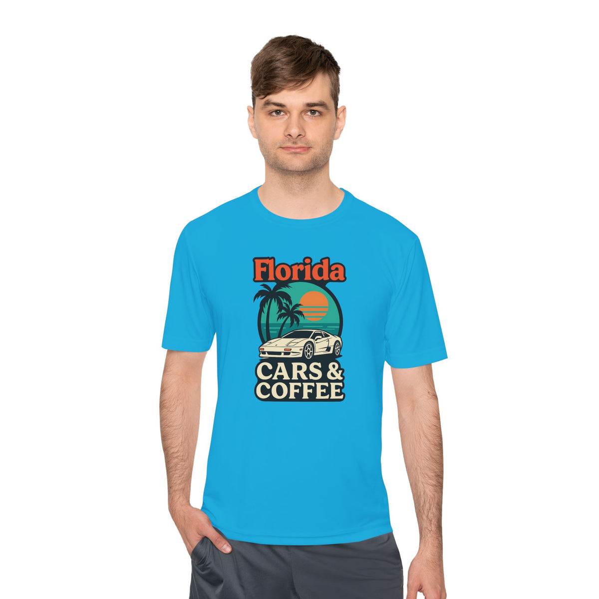 Moisture Wicking Tee Florida Cars and Coffee Lifestyle Apparel