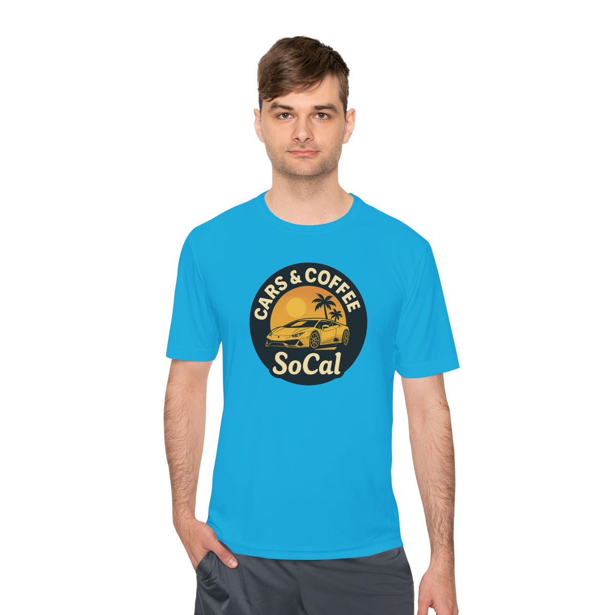 Moisture Wicking Tee SoCal Cars and Coffee Southern California Inspired Apparel
