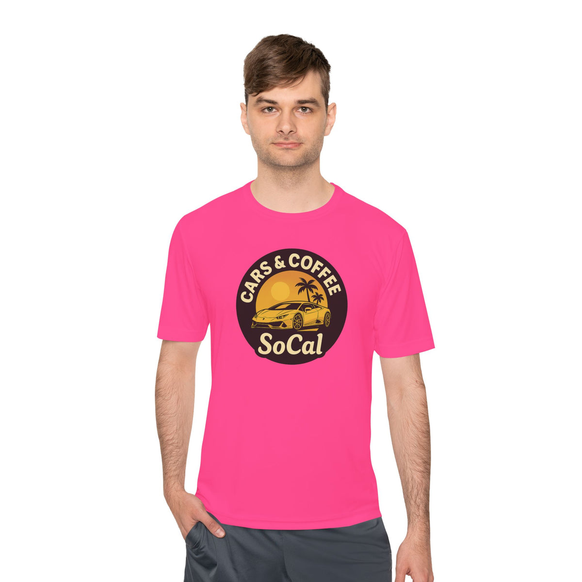 Moisture Wicking Tee SoCal Cars and Coffee Southern California Inspired Apparel