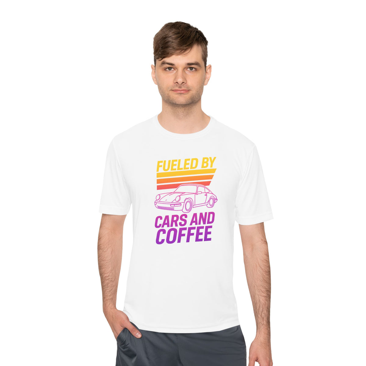 Moisture Wicking Tee - Fueled by Cars and Coffee for Enthusiasts