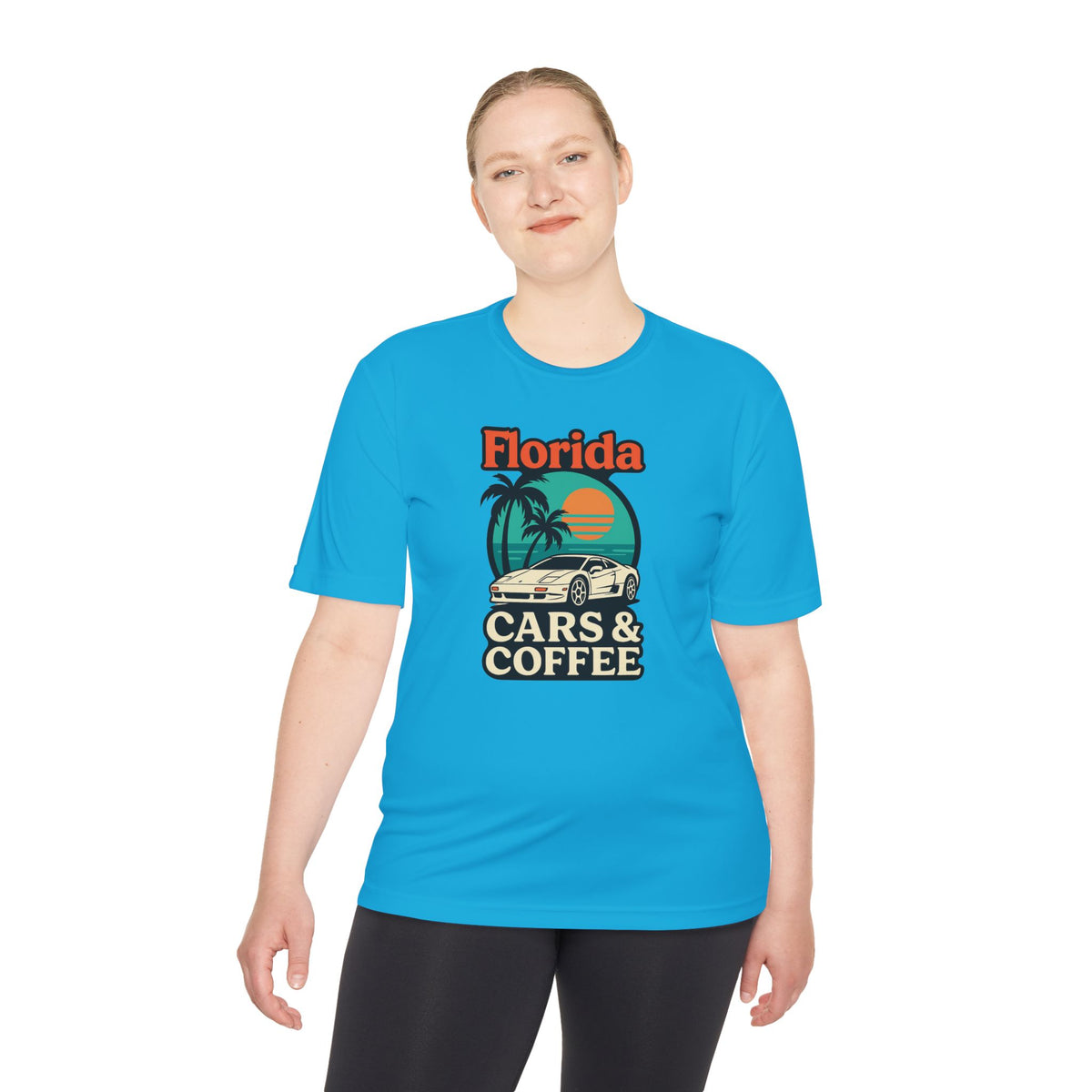 Moisture Wicking Tee Florida Cars and Coffee Lifestyle Apparel