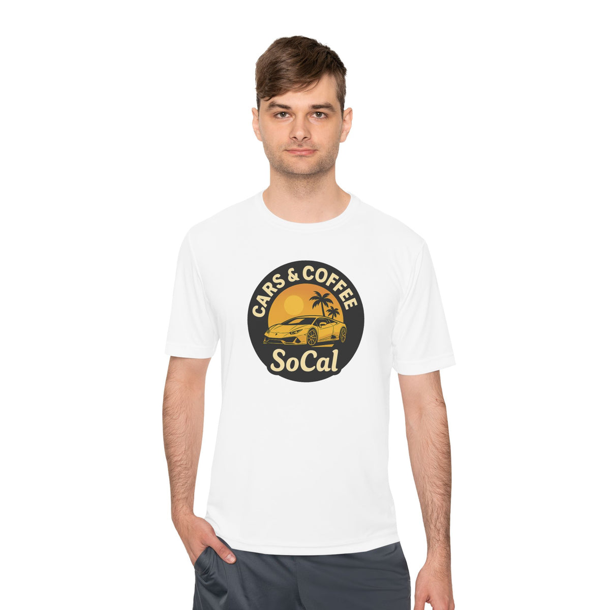 Moisture Wicking Tee SoCal Cars and Coffee Southern California Inspired Apparel