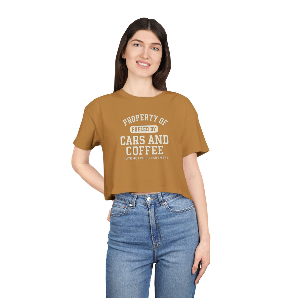Crop Tee Fueled by Cars and Coffee T-Shirt for Enthusiasts