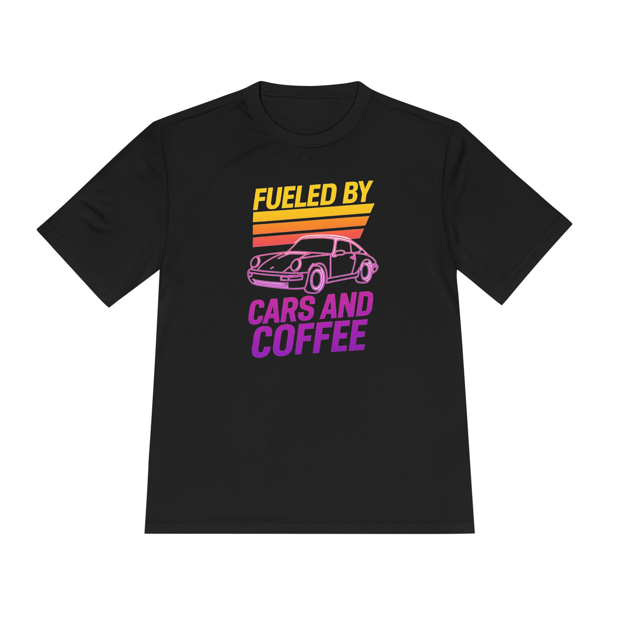 Moisture Wicking Tee - Fueled by Cars and Coffee for Enthusiasts