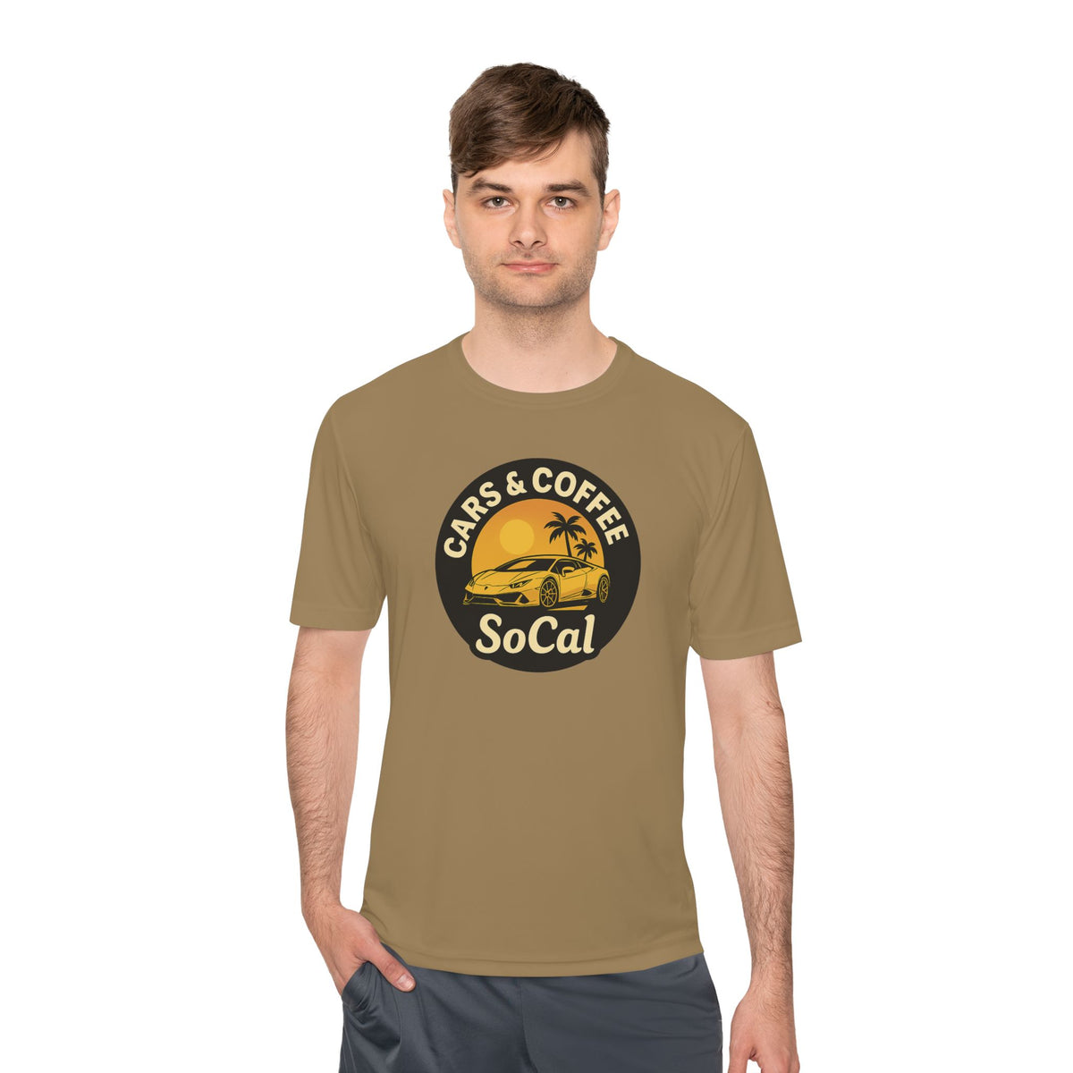 Moisture Wicking Tee SoCal Cars and Coffee Southern California Inspired Apparel