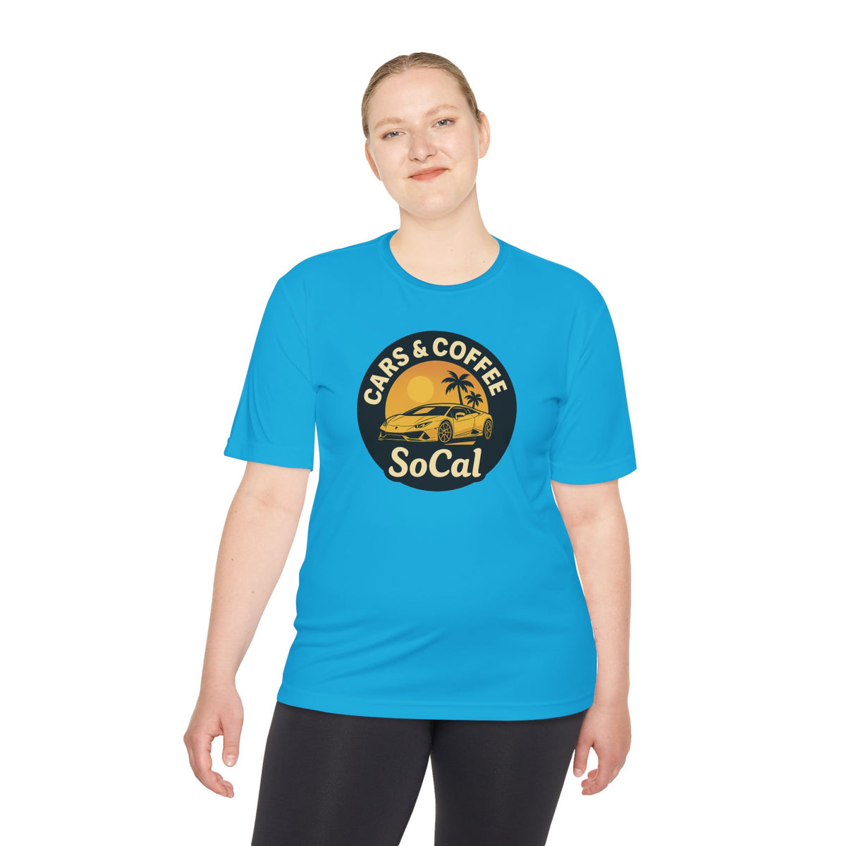 Moisture Wicking Tee SoCal Cars and Coffee Southern California Inspired Apparel
