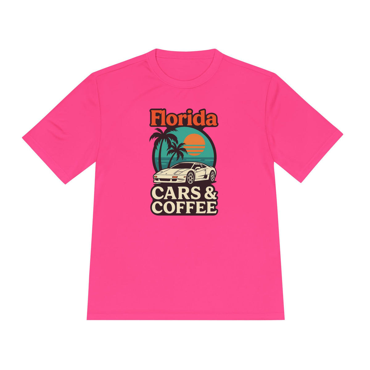 Moisture Wicking Tee Florida Cars and Coffee Lifestyle Apparel