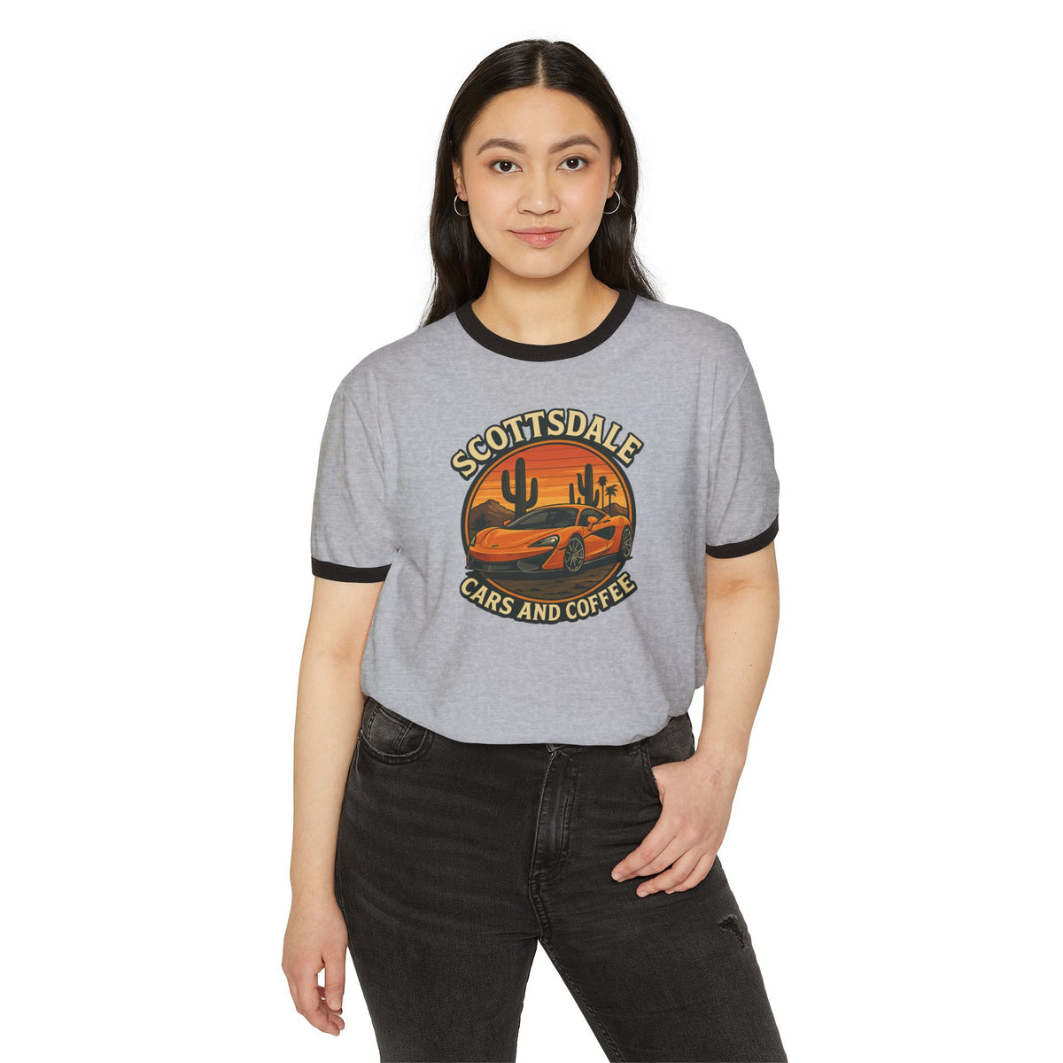 Ringer T-Shirt Scottsdale Cars and Coffee Arizona Tee