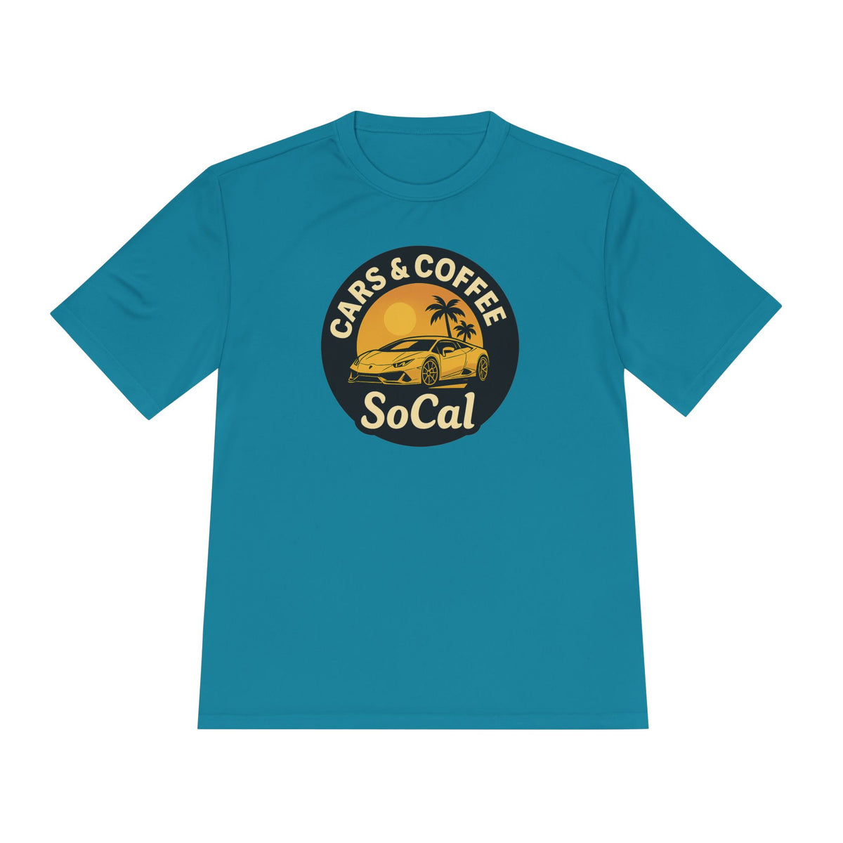 Moisture Wicking Tee SoCal Cars and Coffee Southern California Inspired Apparel