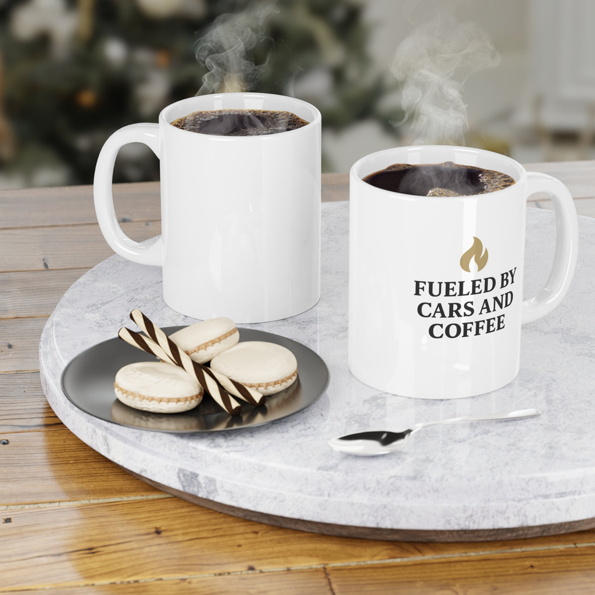 Cars and Coffee Ceramic Mug (15oz) - Fueled by Cars and Coffee Brand