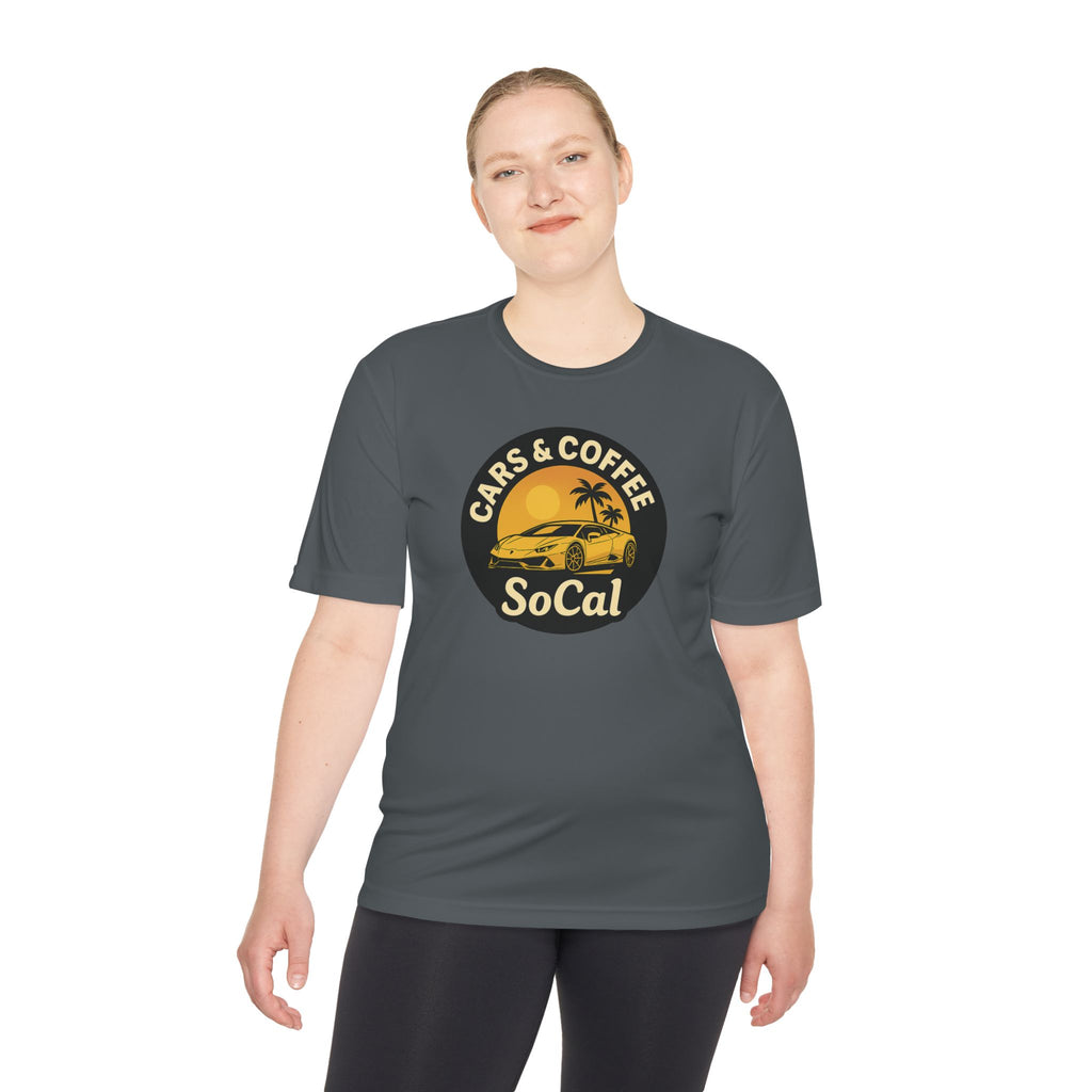 Moisture Wicking Tee SoCal Cars and Coffee Southern California Inspired Apparel