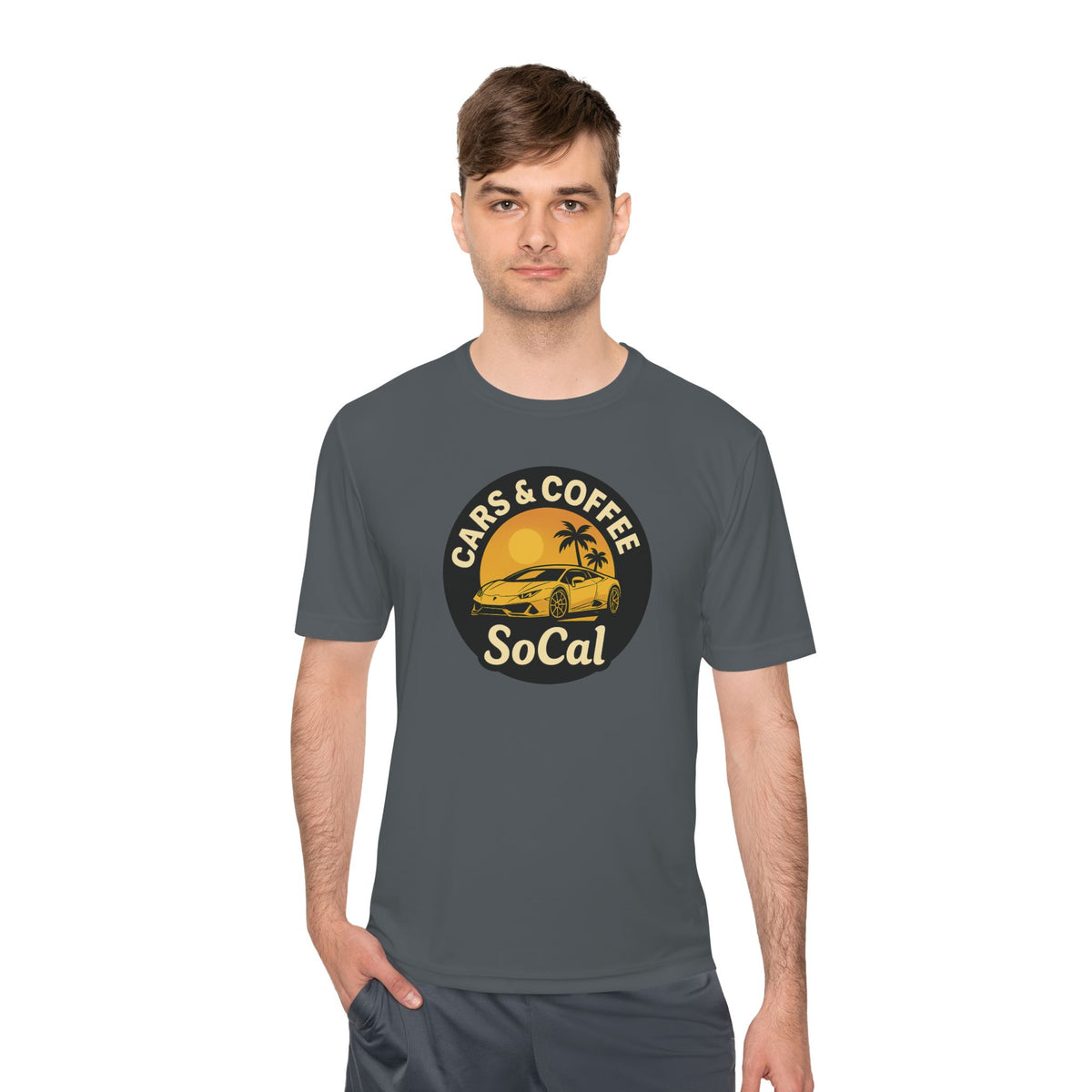 Moisture Wicking Tee SoCal Cars and Coffee Southern California Inspired Apparel