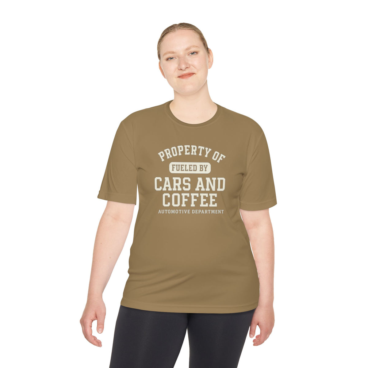 Moisture Wicking Tee - Property of Fueled by Cars and Coffee for Enthusiasts