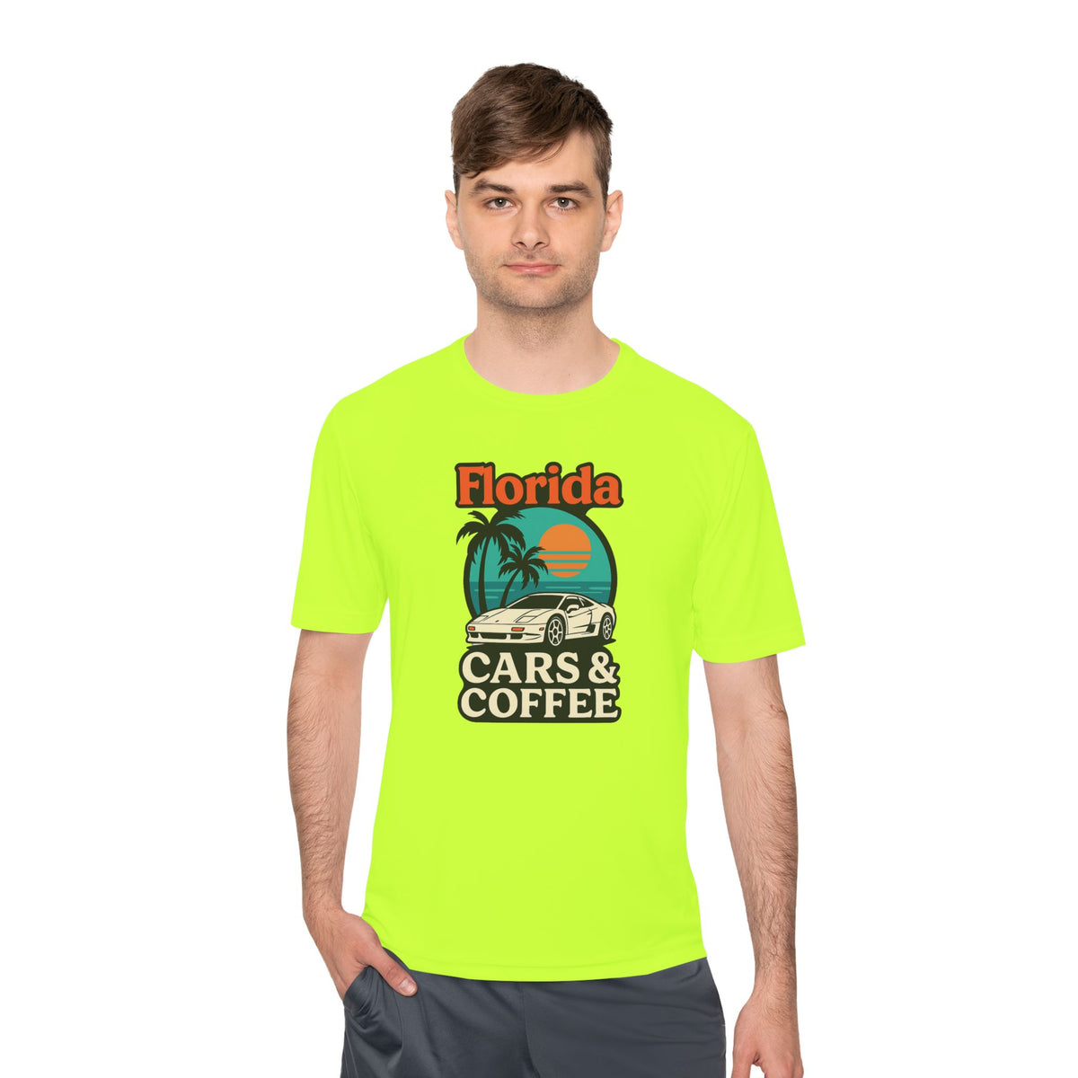 Moisture Wicking Tee Florida Cars and Coffee Lifestyle Apparel