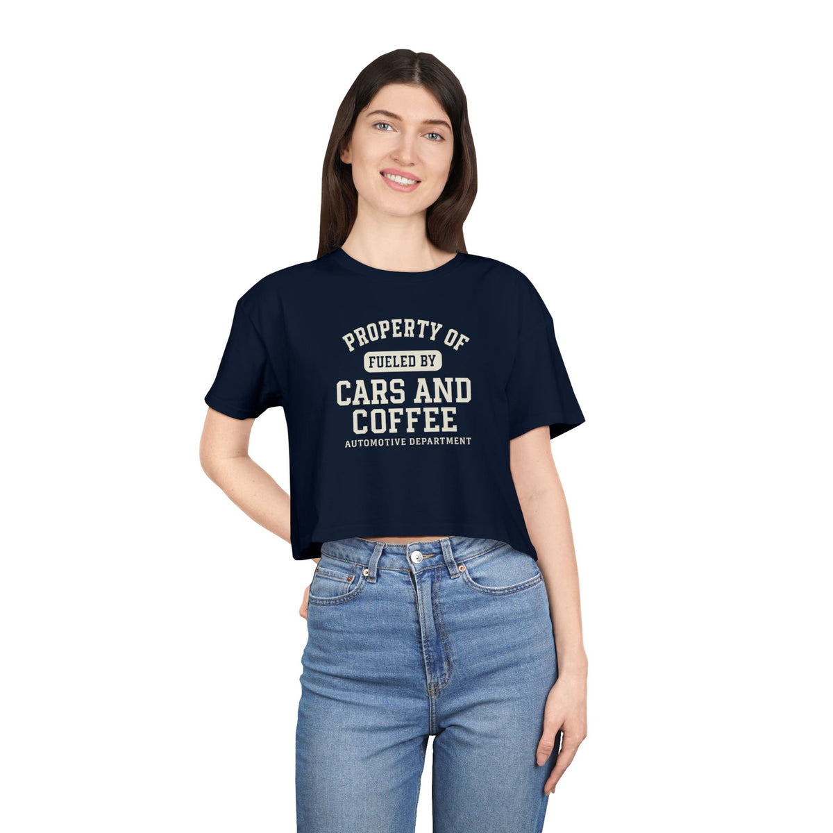 Crop Tee Fueled by Cars and Coffee T-Shirt for Enthusiasts
