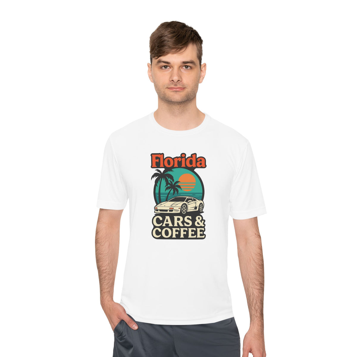 Moisture Wicking Tee Florida Cars and Coffee Lifestyle Apparel