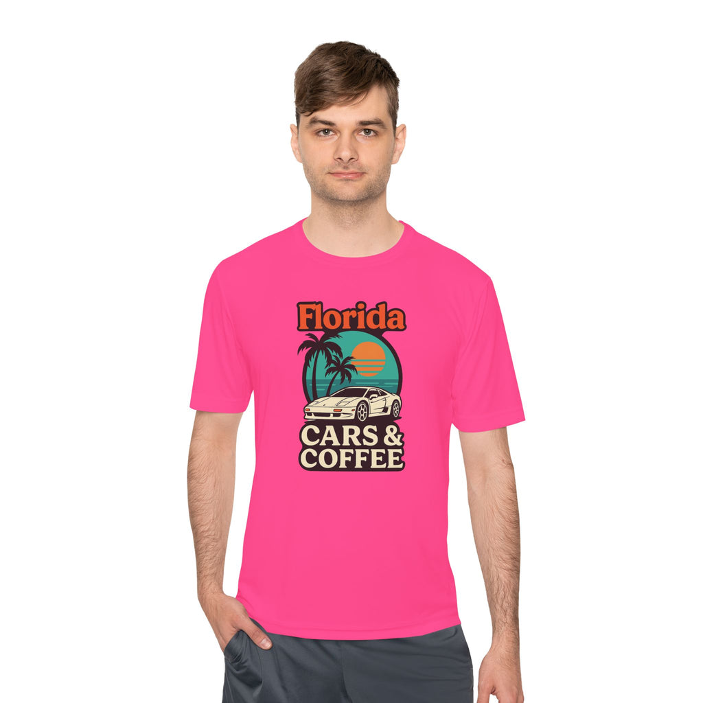 Moisture Wicking Tee Florida Cars and Coffee Lifestyle Apparel